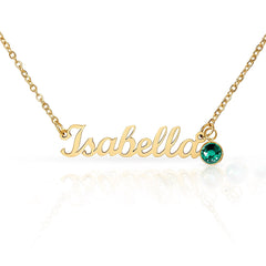 Custom Name Necklace with Birthstone