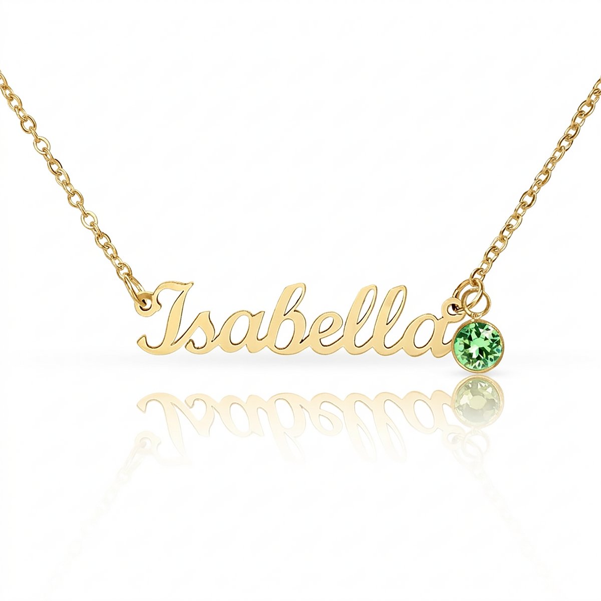 Personalized Name Necklace with Birthstone – Custom Cursive Gold or Silver Gift