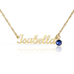 Custom Name Necklace with Birthstone