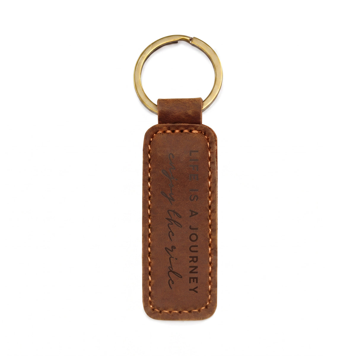 Life Is a Journey Personalized Leather Keychain