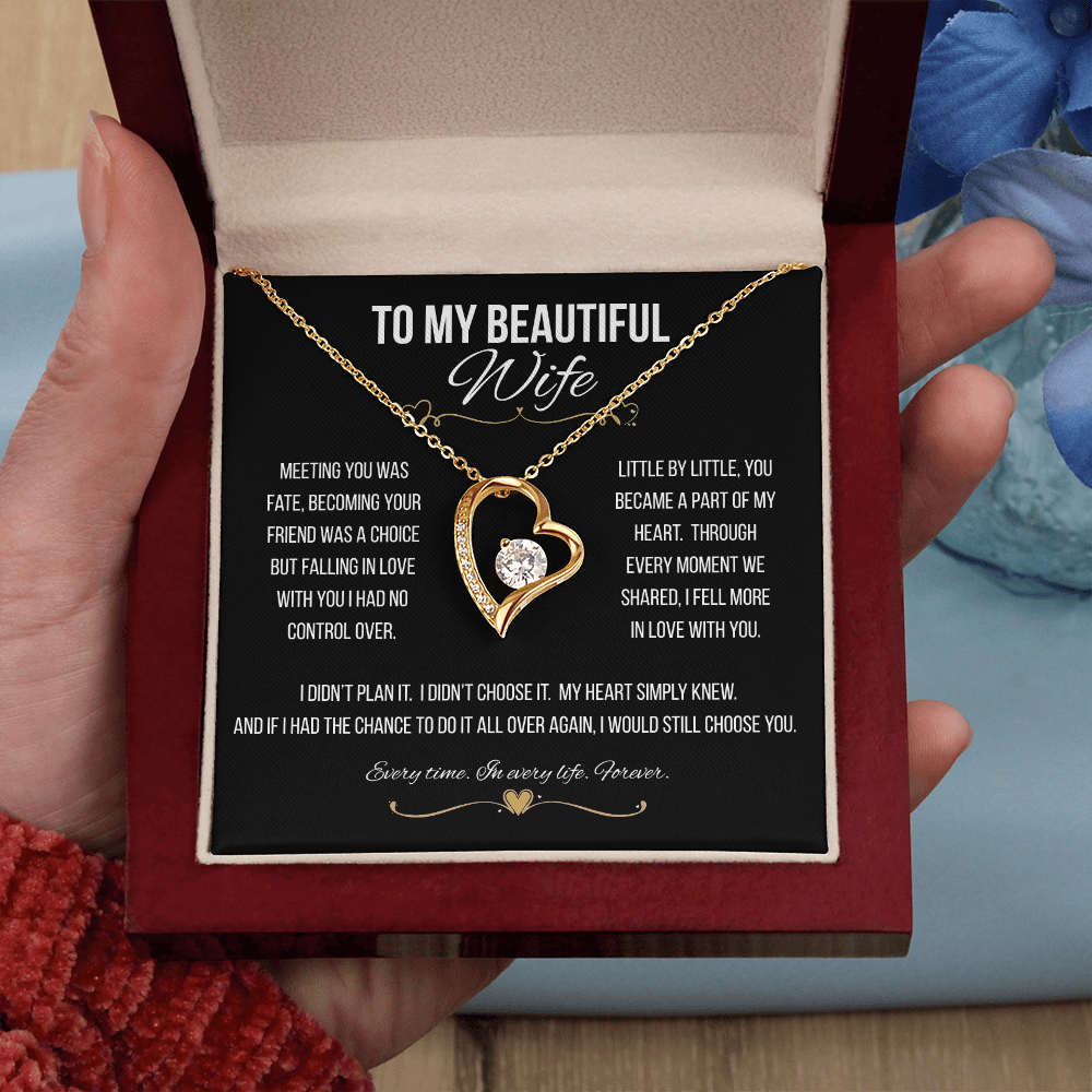 To My Beautiful Wife - Forever Love Necklace