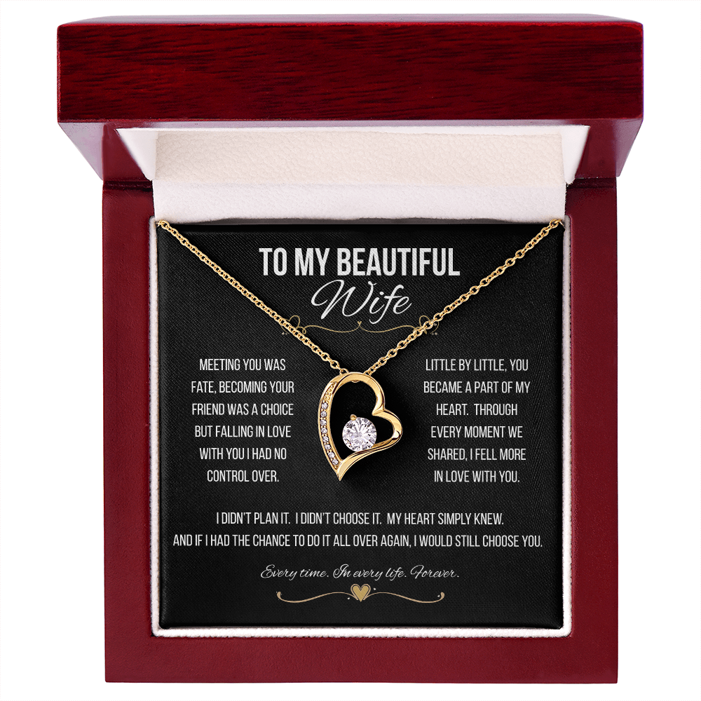 To My Beautiful Wife - Forever Love Necklace