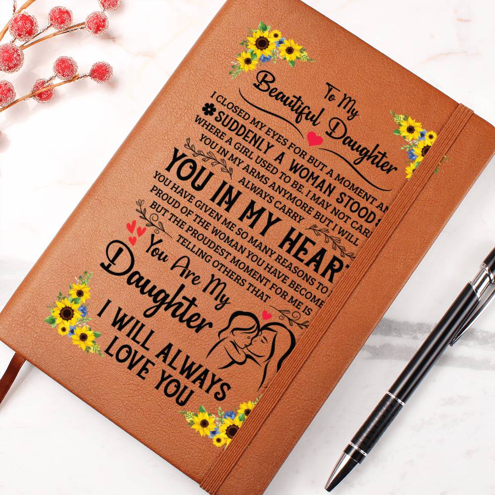 To My Daughter Proud – Personalized Leather Journal Gift