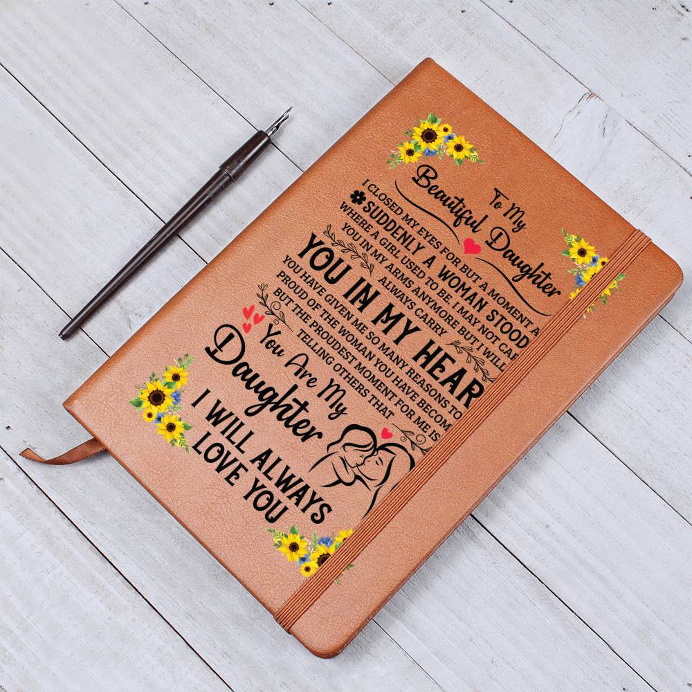To My Daughter Proud – Personalized Leather Journal Gift