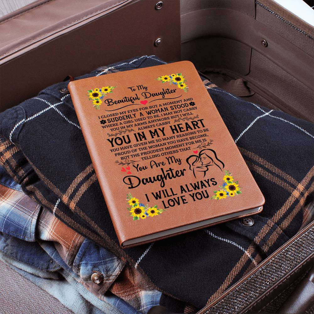 To My Daughter Proud – Personalized Leather Journal Gift