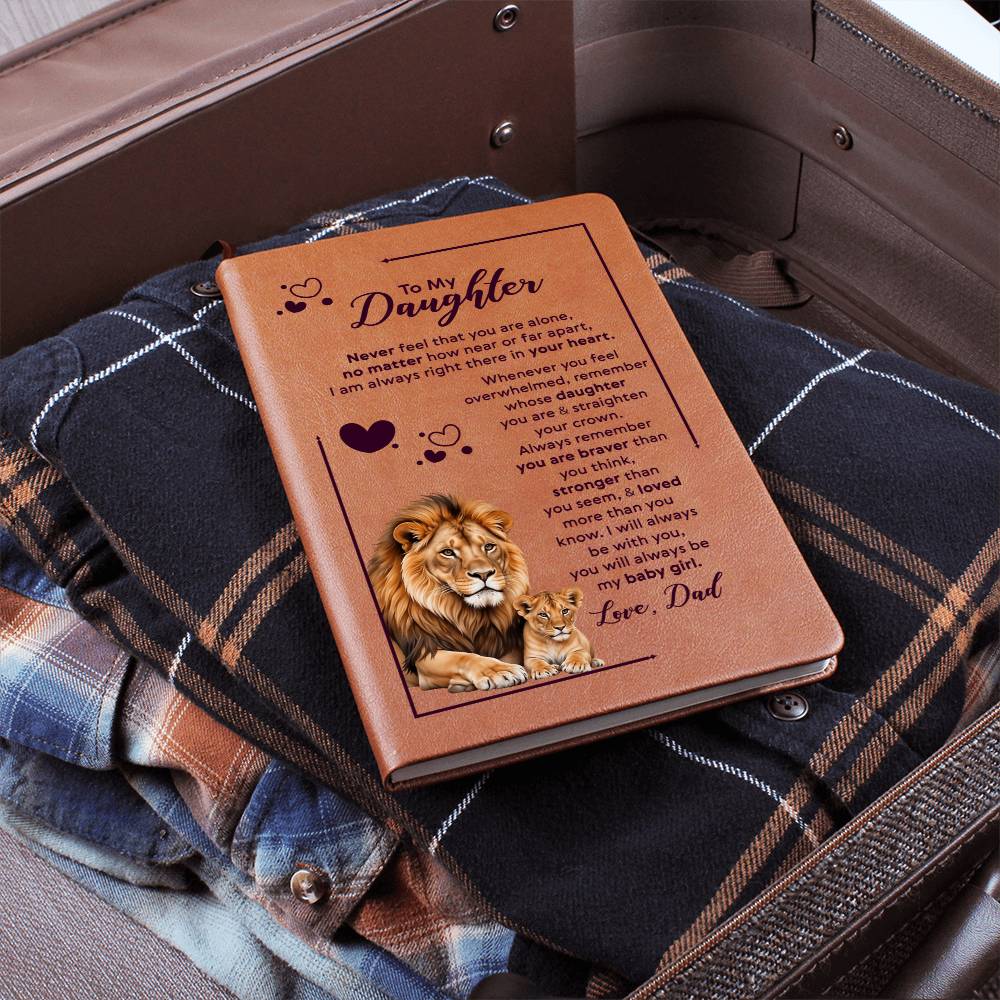 To My Daughter Your Crown – Personalized Leather Journal Gift