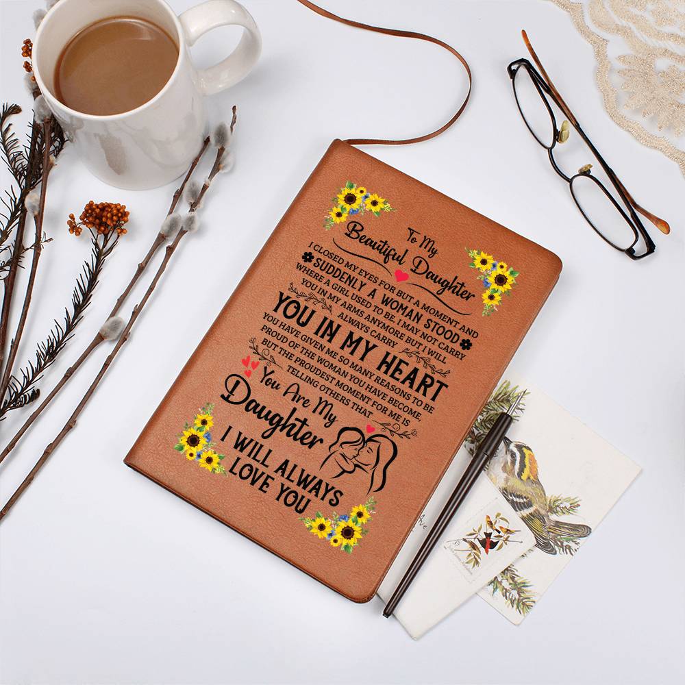 To My Daughter Proud – Personalized Leather Journal Gift