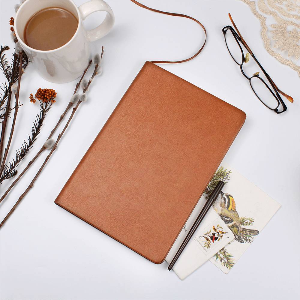Personalized Graphic Leather Journal – Custom Design Vegan Notebook Gift