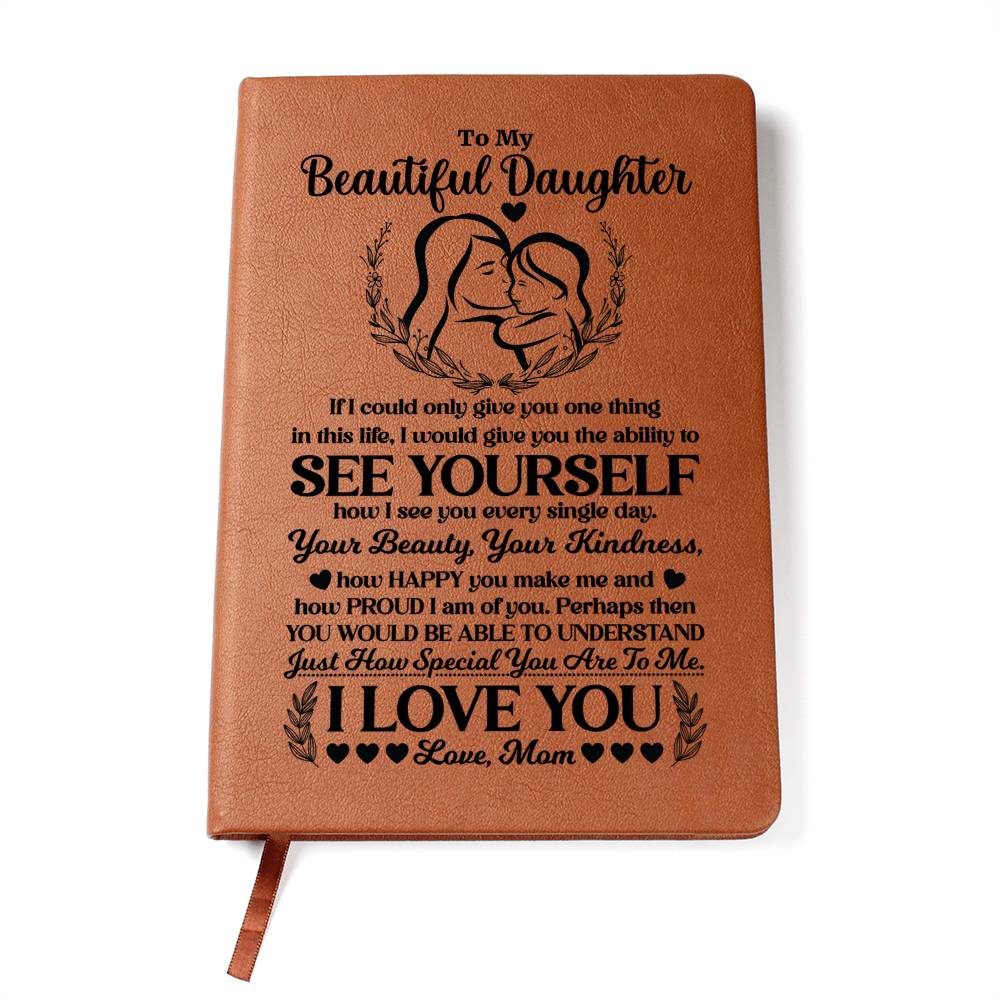 To My Beautiful Daughter – Personalized Leather Journal Gift