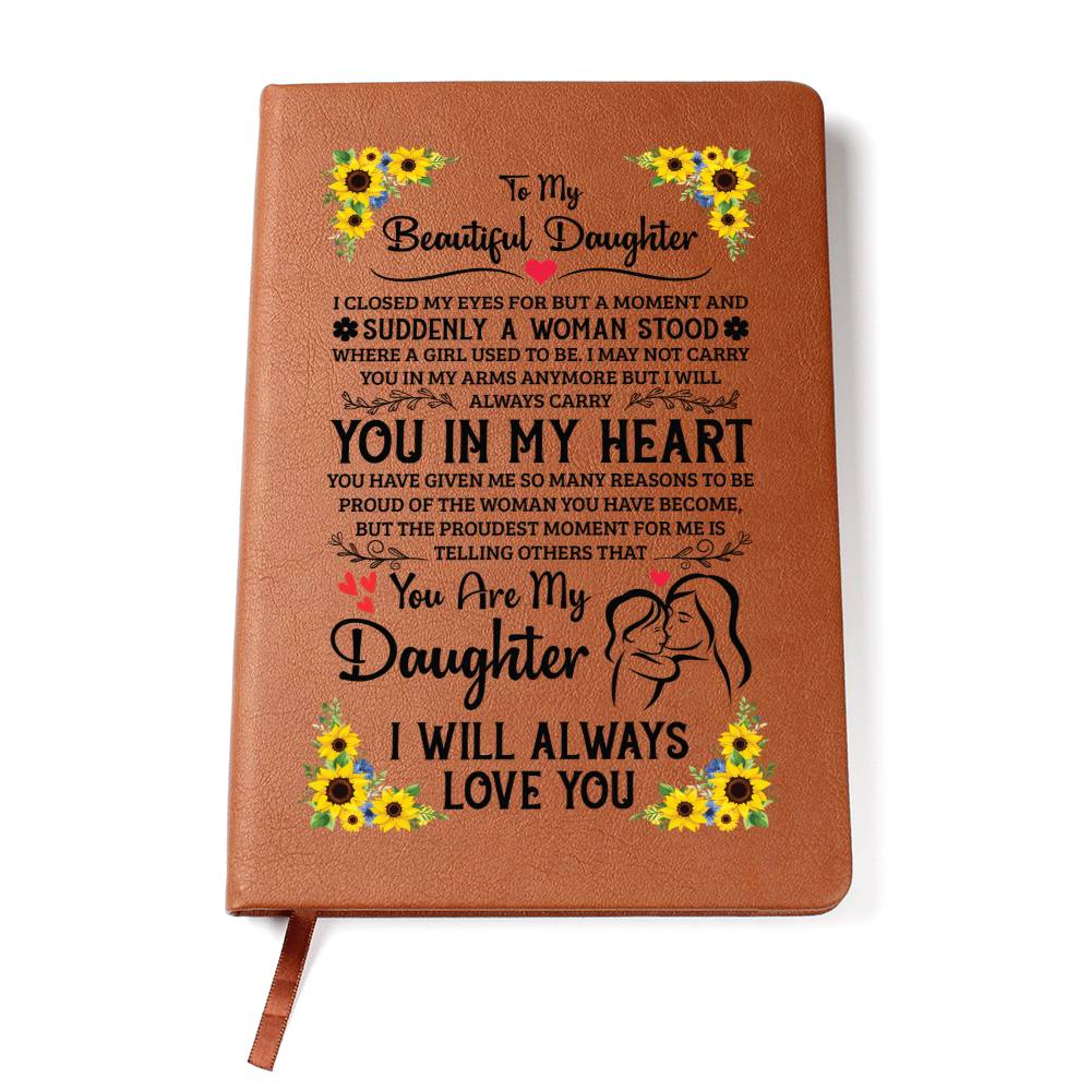 To My Daughter Proud – Personalized Leather Journal Gift