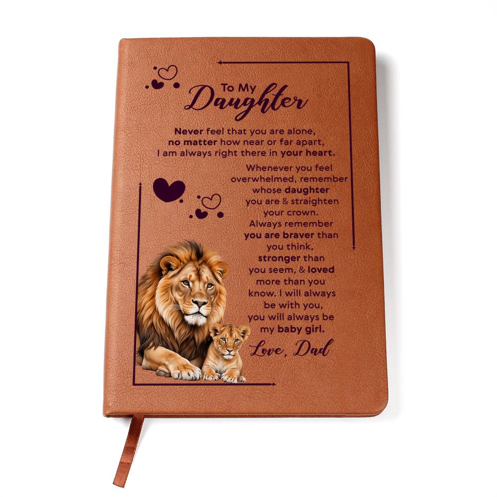 To My Daughter Your Crown – Personalized Leather Journal Gift