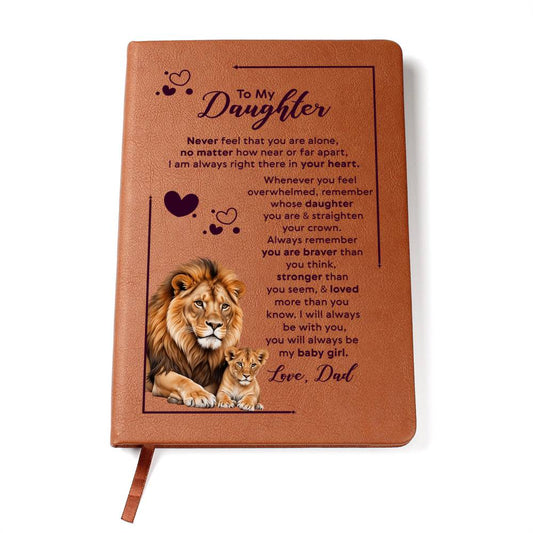 To My Daughter Your Crown – Personalized Leather Journal Gift