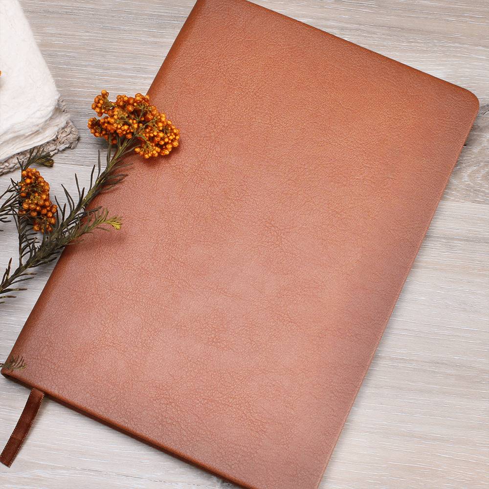 Personalized Graphic Leather Journal – Custom Design Vegan Notebook Gift