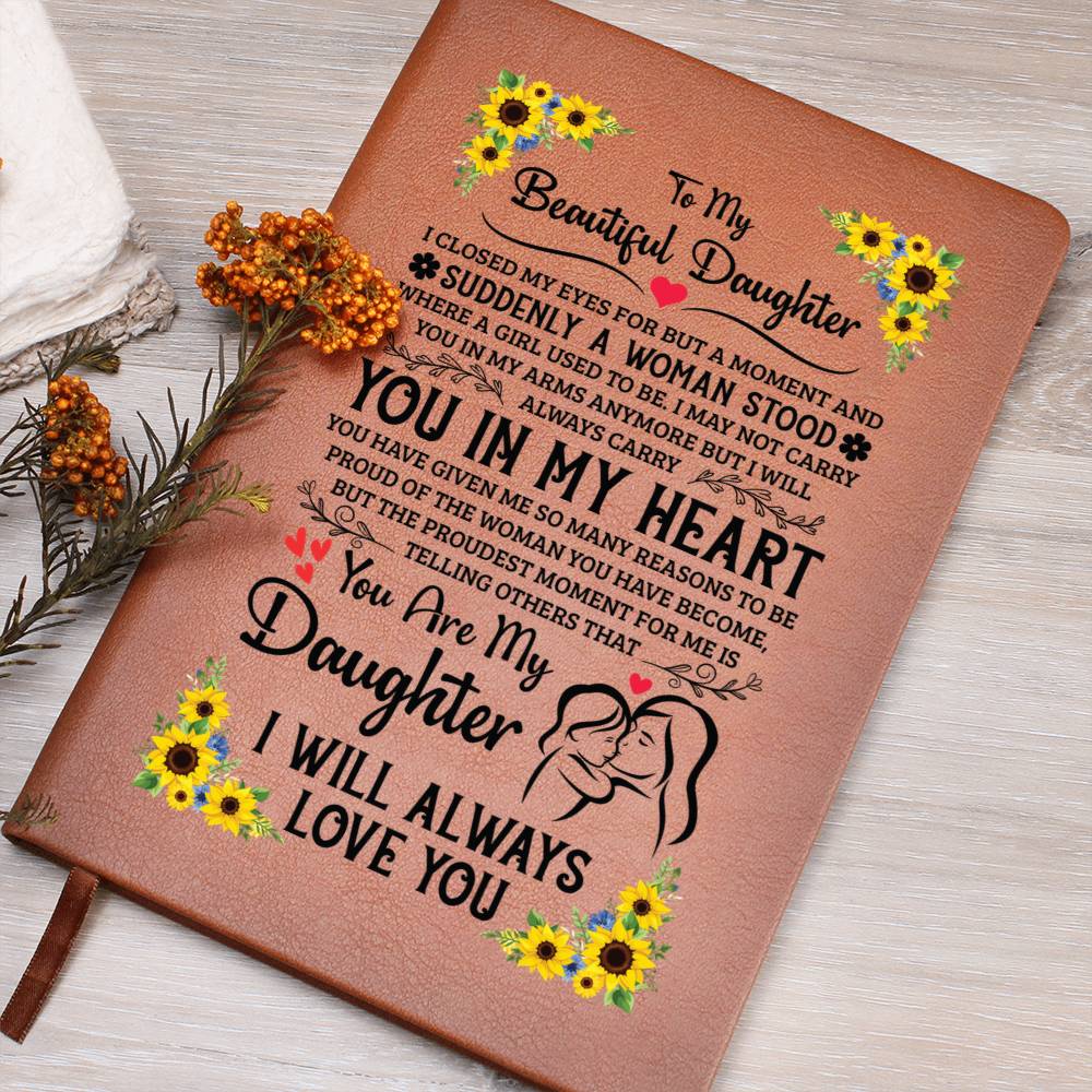To My Daughter Proud – Personalized Leather Journal Gift
