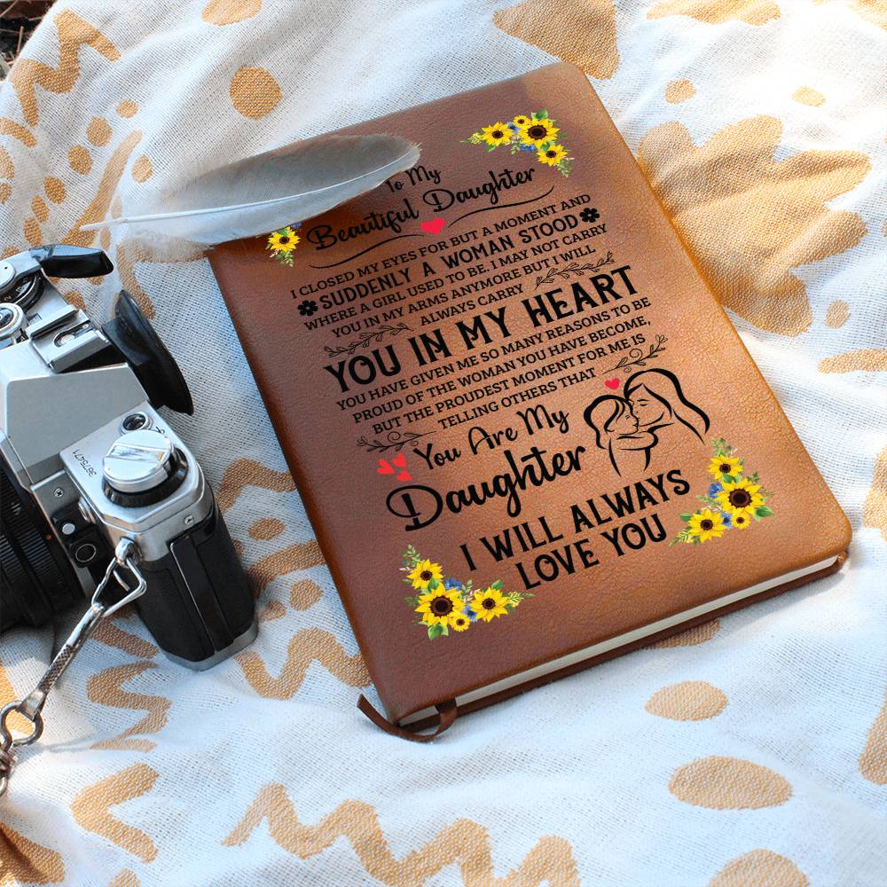 To My Daughter Proud – Personalized Leather Journal Gift