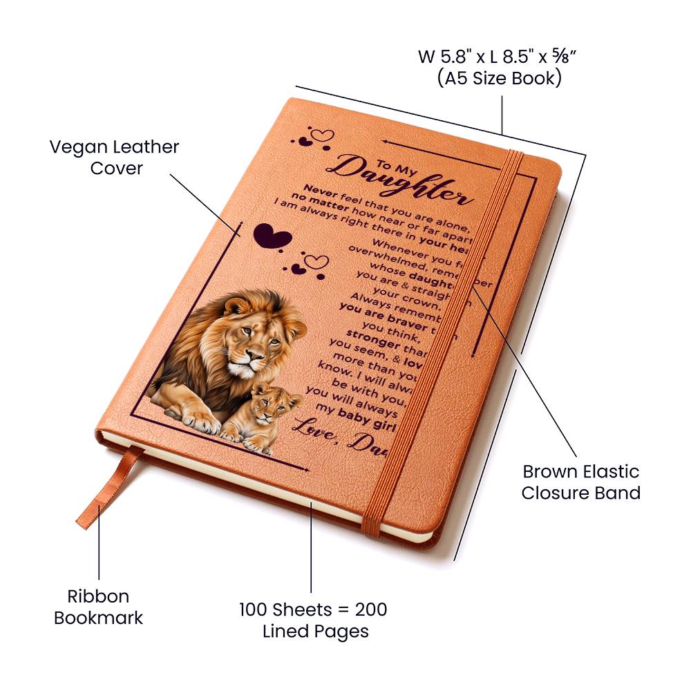To My Daughter Your Crown – Personalized Leather Journal Gift