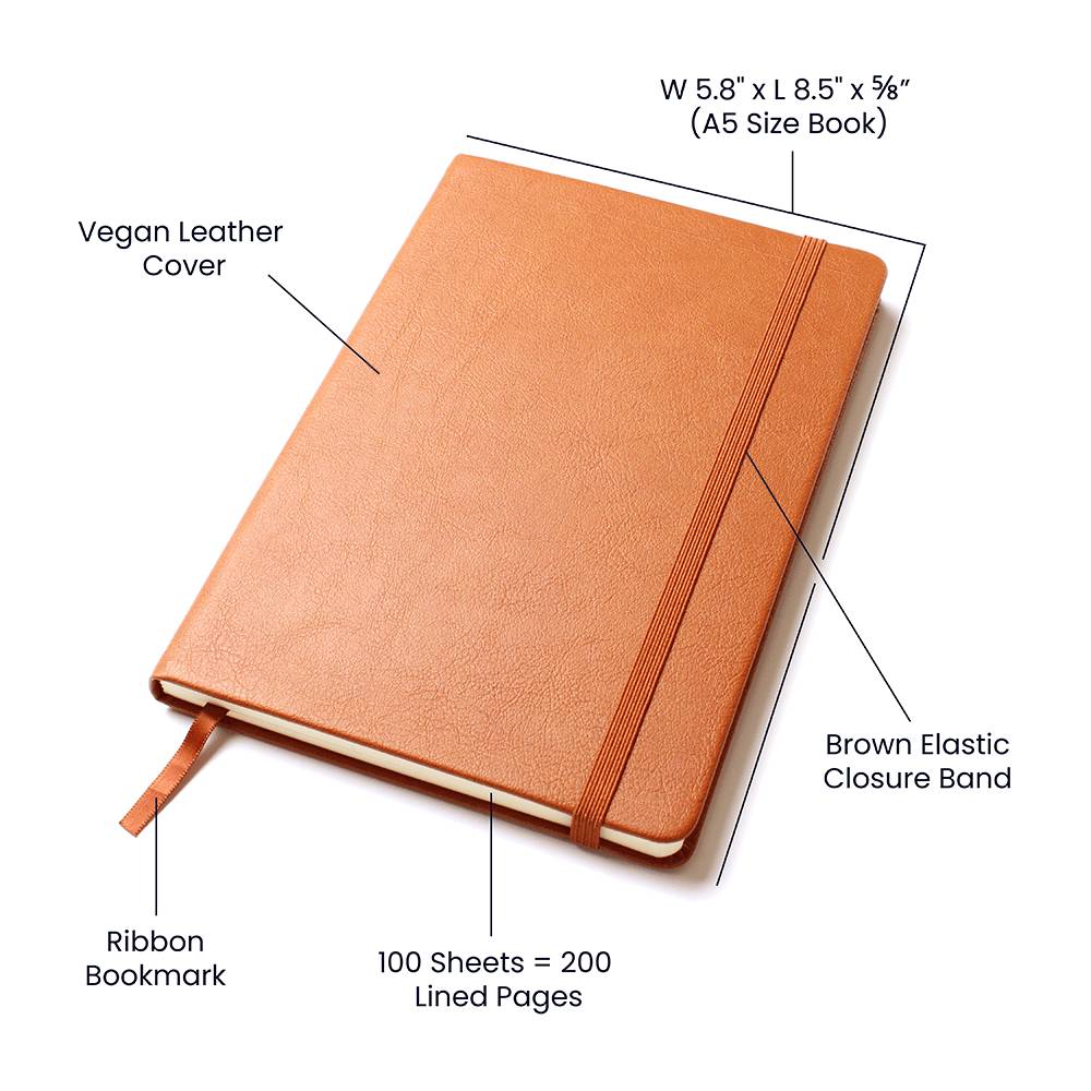 Personalized Graphic Leather Journal – Custom Design Vegan Notebook Gift