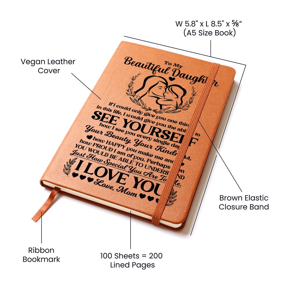 To My Beautiful Daughter – Personalized Leather Journal Gift