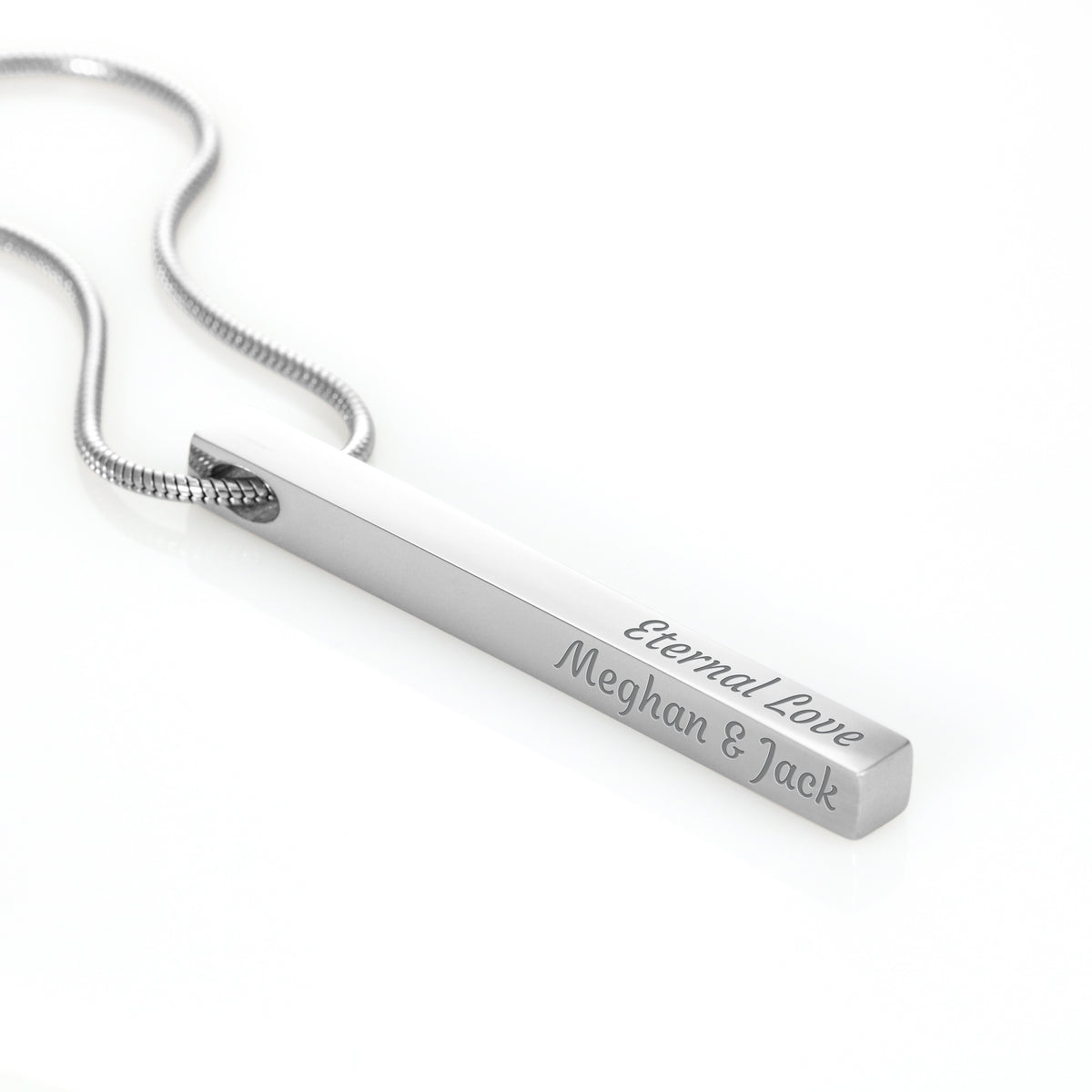 Personalized 4-Sided Engraved Bar Necklace – Custom Keepsake Gift