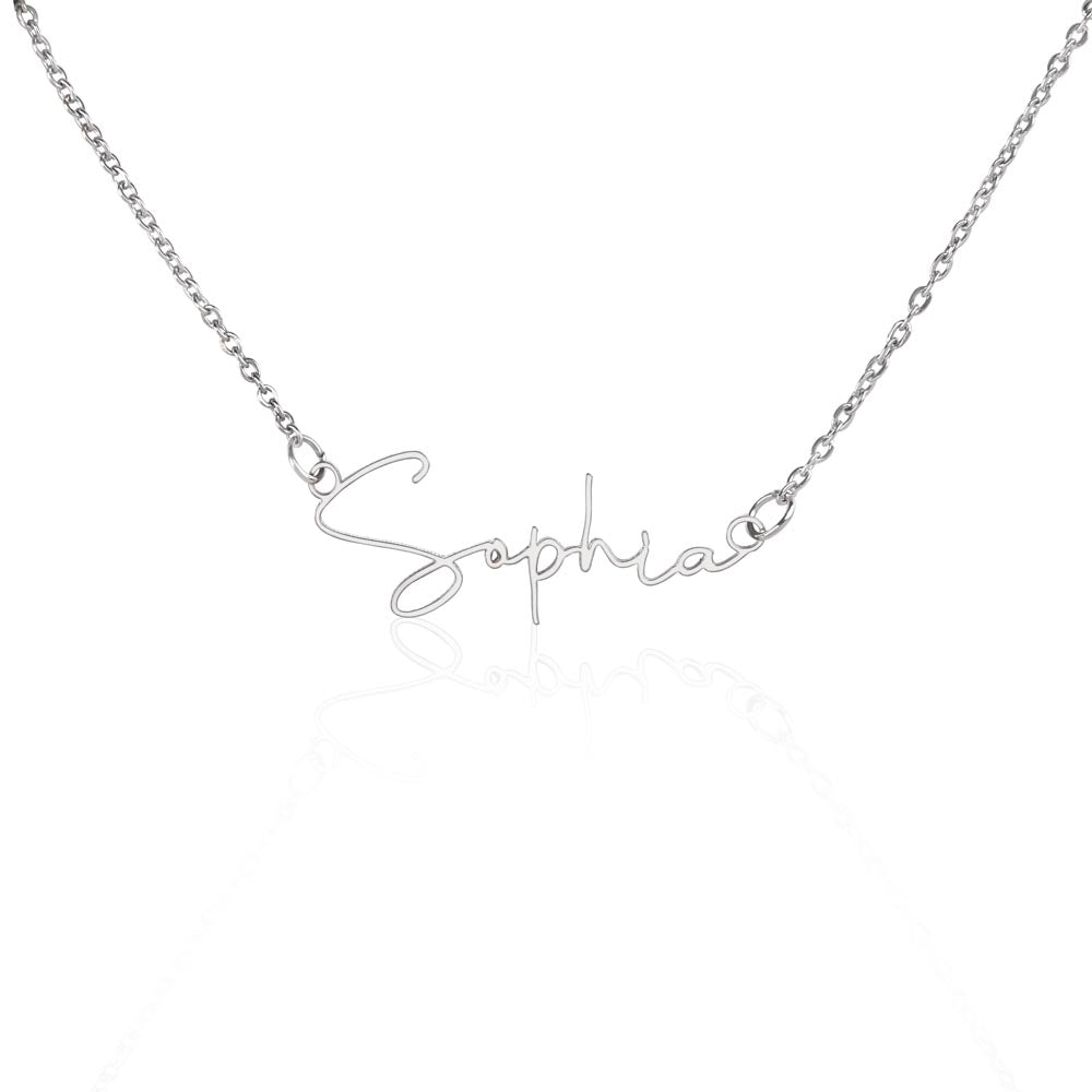 Personalized Signature Style Name Necklace – Custom Contemporary Font Gold or Silver Gift