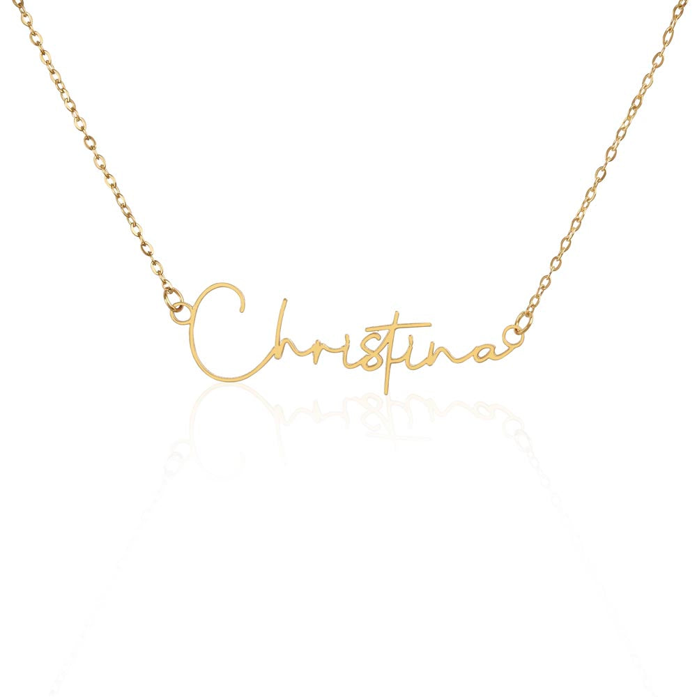 Personalized Signature Style Name Necklace – Custom Contemporary Font Gold or Silver Gift