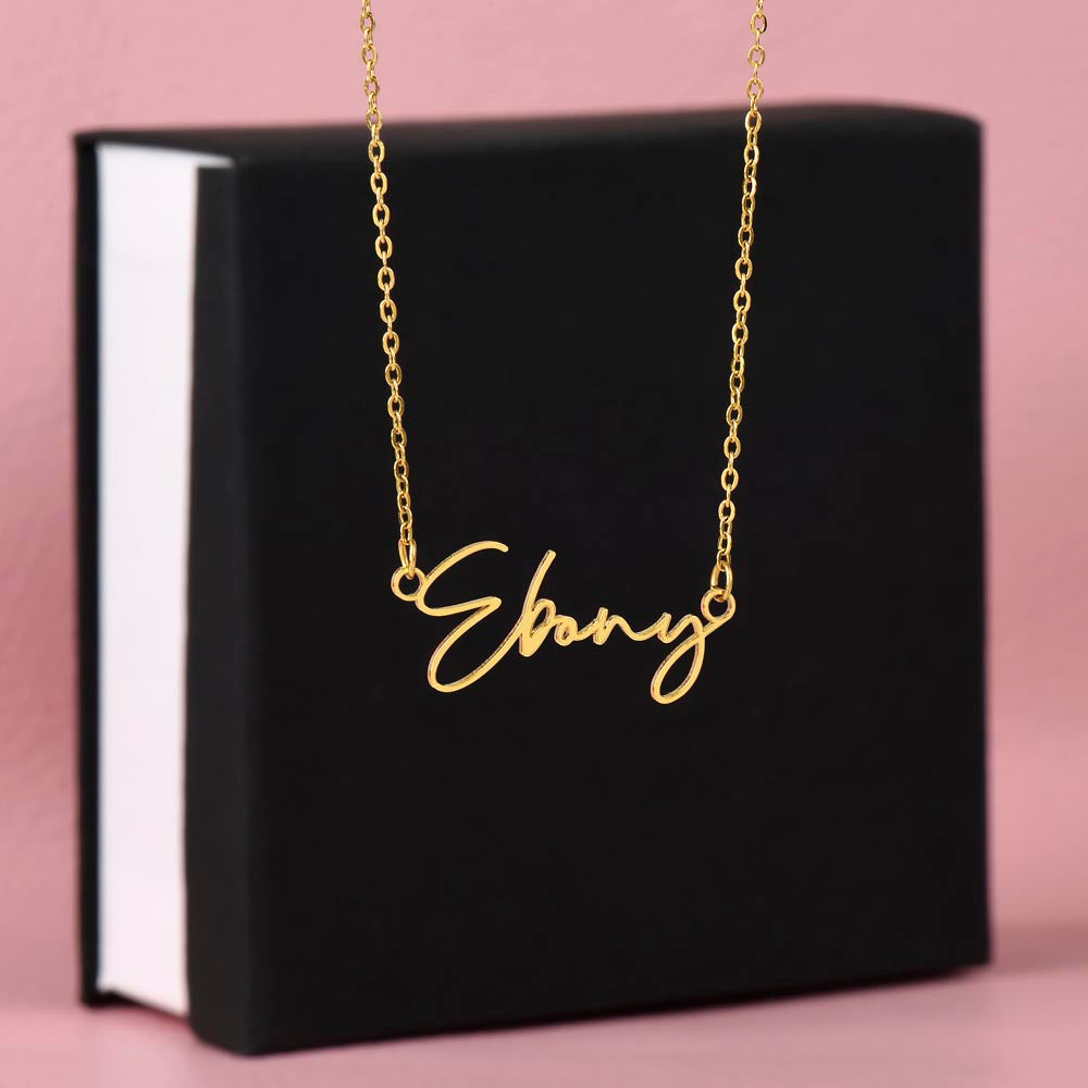 Personalized Signature Style Name Necklace – Custom Contemporary Font Gold or Silver Gift