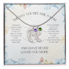 I Have Never Loved You More - Baby Feet Necklace