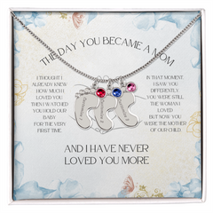 I Have Never Loved You More - Baby Feet Necklace
