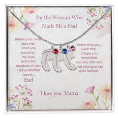 Custom Baby Feet Necklace with Birthstone