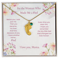 Custom Baby Feet Necklace with Birthstone