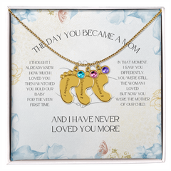 I Have Never Loved You More - Baby Feet Necklace