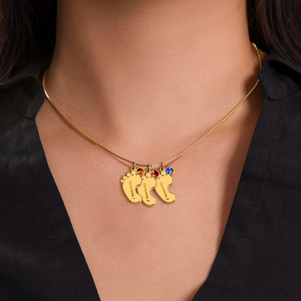 I Have Never Loved You More - Baby Feet Necklace
