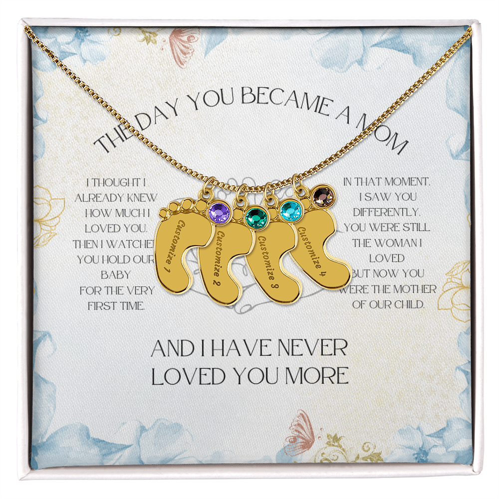 I Have Never Loved You More - Baby Feet Necklace