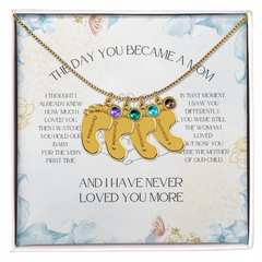 I Have Never Loved You More - Baby Feet Necklace