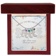 The Day You Became a Mom – Custom Baby Feet Necklace with Birthstone