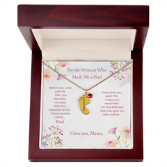 Custom Baby Feet Necklace with Birthstone
