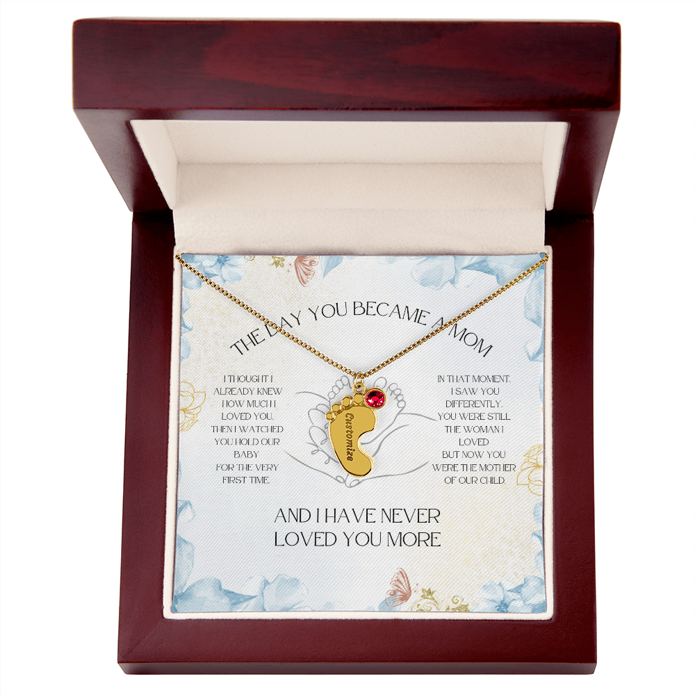 I Have Never Loved You More - Baby Feet Necklace