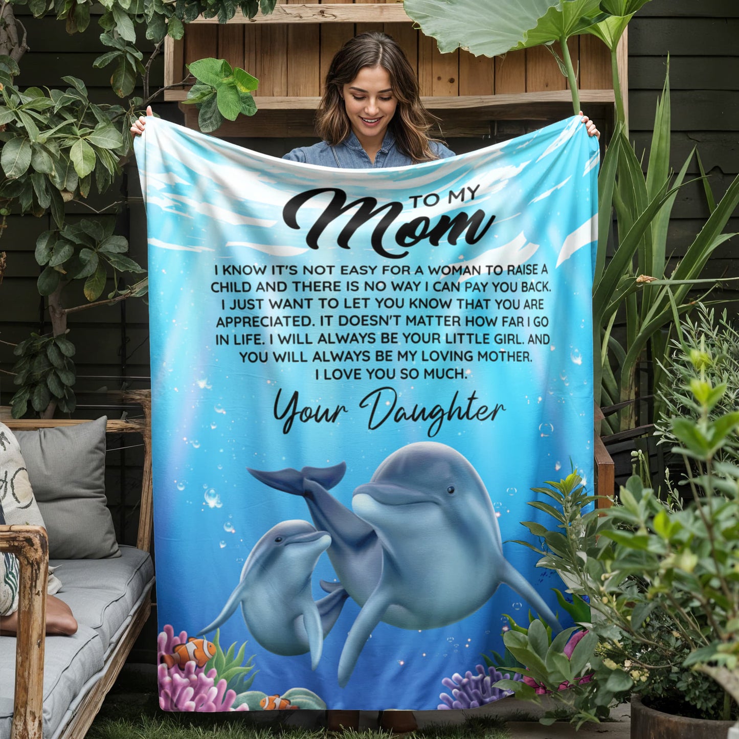 To Mom I Know It's Not Easy – Jersey Fleece Blanket