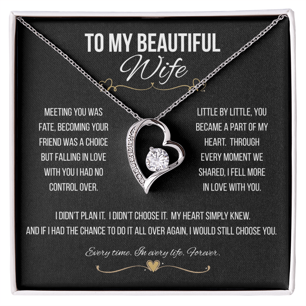 To My Beautiful Wife - Forever Love Necklace