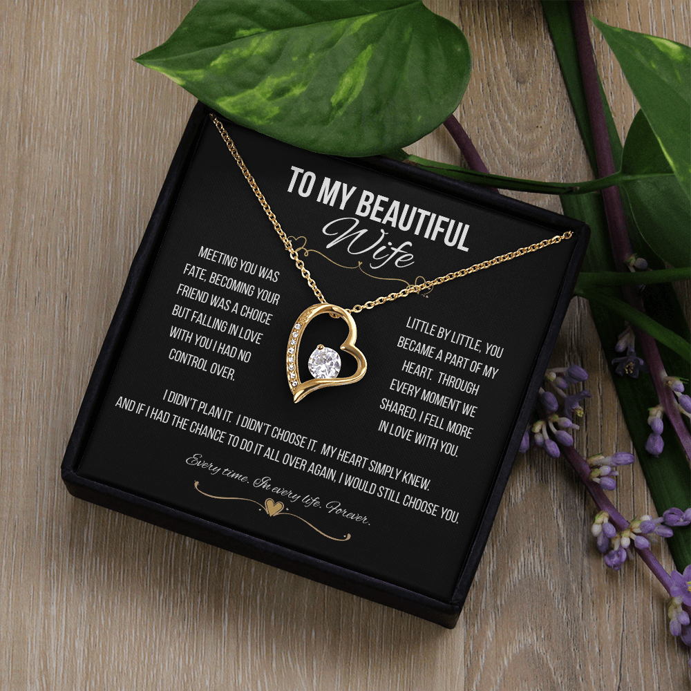 To My Beautiful Wife - Forever Love Necklace