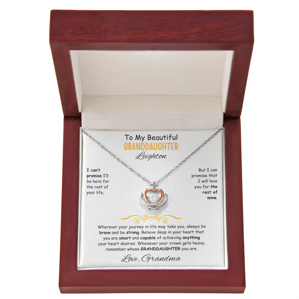 To My Beautiful Granddaughter - Crown Pendant Necklace