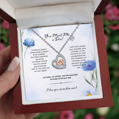 You Made Me a Dad - Baby Feet Heart Necklace