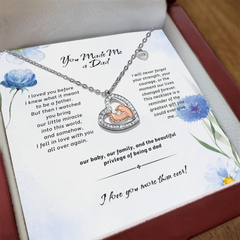 You Made Me a Dad - Baby Feet Heart Necklace