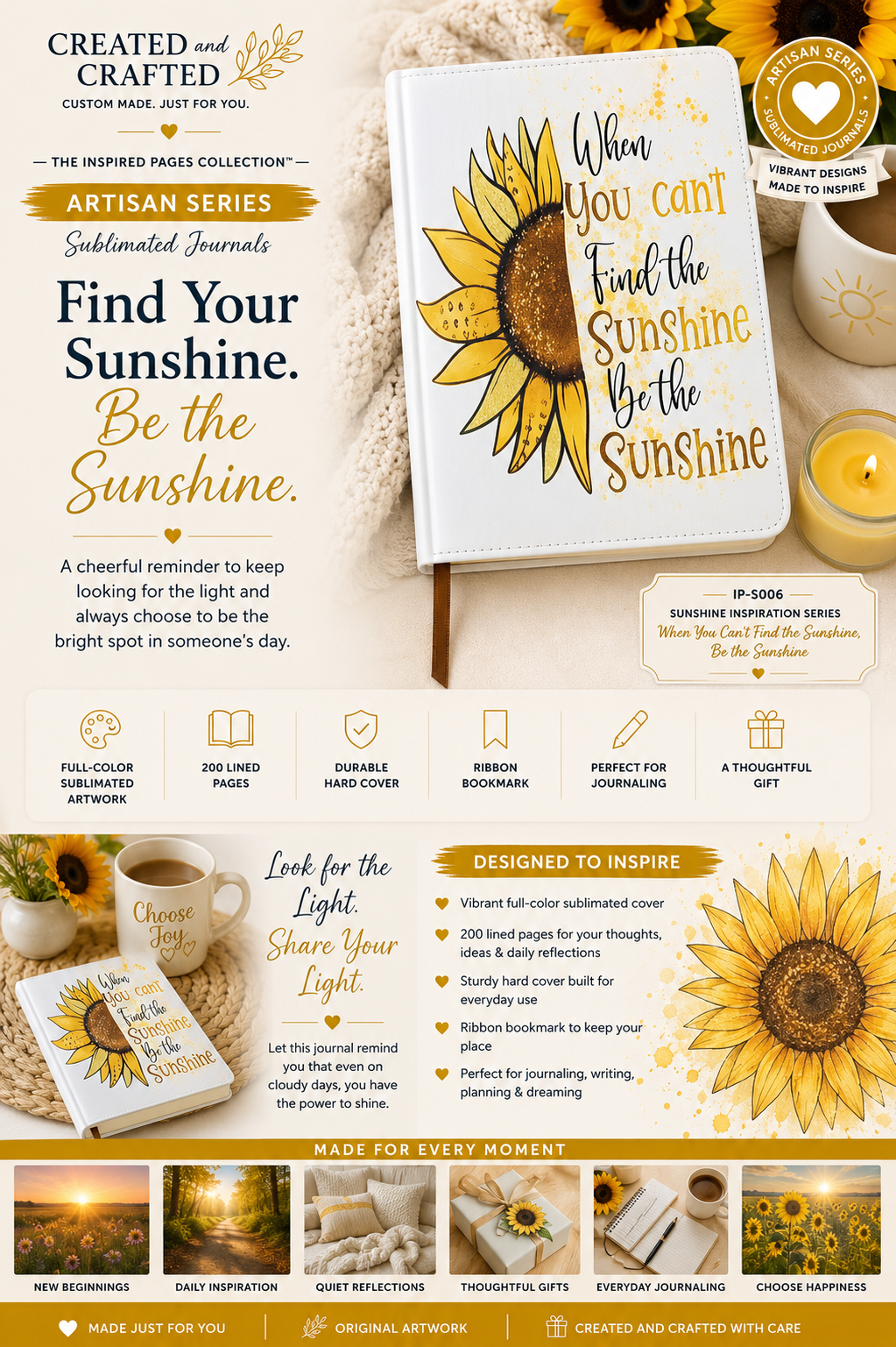Be The Sunshine Journal - Sunflower A5 Notebook