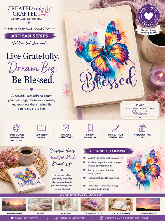 Blessed Butterfly Journal - Colorful Faith A5 Notebook