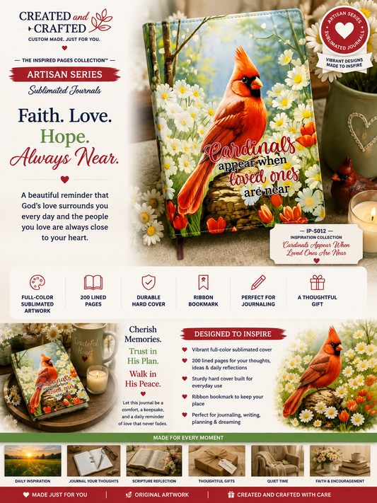 Cardinals Appear When Loved Ones Are Near Journal - Memorial Gift A5 Notebook