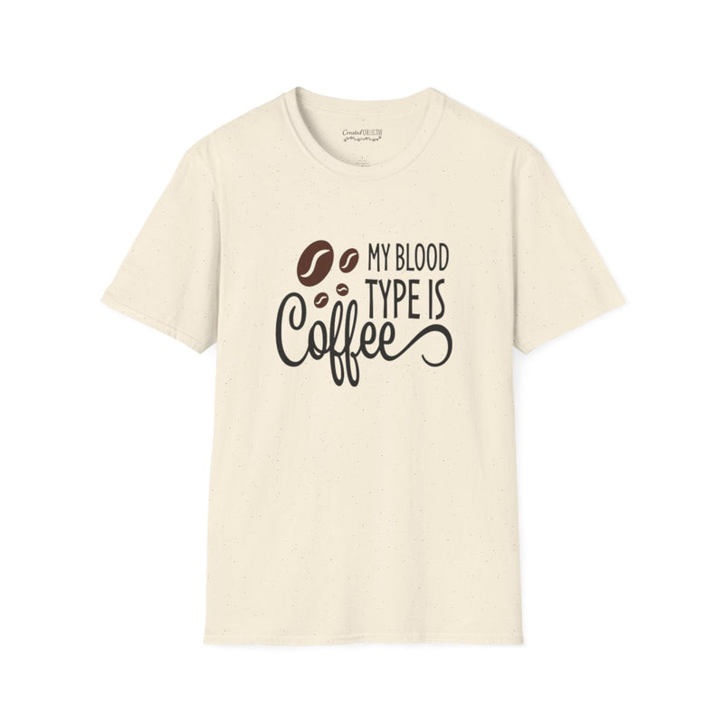 Coffee T-Shirt — “My Blood Type Is Coffee” Funny Graphic Tee for Coffee Lovers