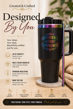 Personalized 40 oz Multi-Color Underlay Tumbler – Custom Etched Name Gift