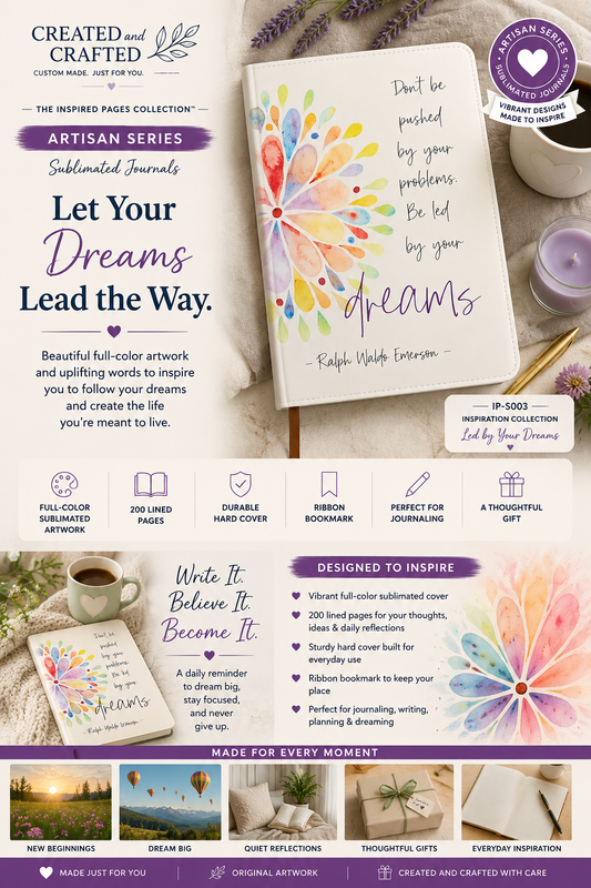 Don't Be Pushed By Your Problems Journal - Floral A5 Notebook