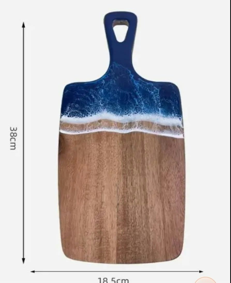 Personalized Ocean Wave Acacia Wood Serving Board